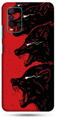 OggyBaba mi redmi 9t Mobile Skin(Red Wolf Skin Matte Finish)