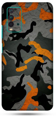 OggyBaba mi redmi 9t Mobile Skin(Military Orange Camouflage Skin Matte Finish)