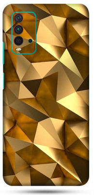 OggyBaba mi redmi 9t Mobile Skin(Golden Polygon Skin Matte Finish)