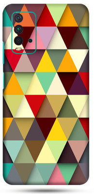 OggyBaba mi redmi 9t Mobile Skin(Colorful Triangle Skin Matte Finish)