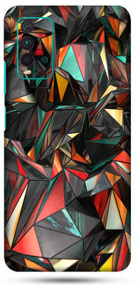 OggyBaba mi redmi 9t Mobile Skin(Red Polygon Skin Matte Finish)