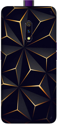 BugguSkin Realme X, Realme X Mobile Skin(Ultra Super Black Abstract Shape Skin With High Matte Finish., Mobile Skin (Back+Side+Camera))