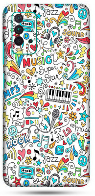 OggyBaba mi redmi 9t Mobile Skin(Music Graffitis Skin Matte Finish)