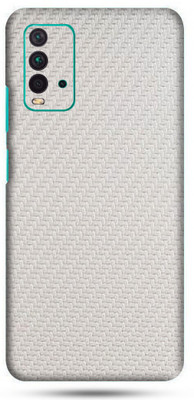 OggyBaba mi redmi 9t Mobile Skin(Milky White Carbon Fibre Skin Matte Finish)