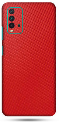 OggyBaba mi redmi 9t Mobile Skin(Charming Red Carbon Fibre Skin Matte Finish)