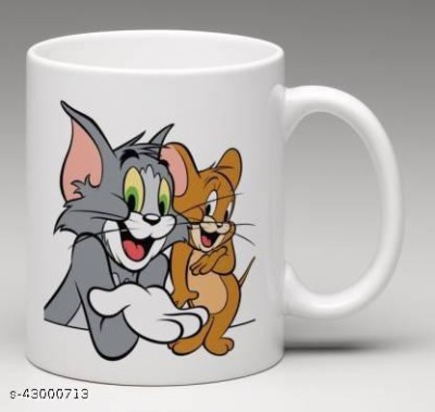 yourkitchen TOM and JERRY Printed photo mug by your kitchen printed coffee/tea/milk mug set ideal for your Kids, brother - sister , friends Ceramic Coffee Mug(300 ml)