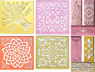 Upyukat Rangoli Tools Rangoli Making Kit Rangoli Making Stencils Rangoli Stencils, Rangoli Stencils for Floor Decoration Shubh Labh Design Ganesh Chaturthi Navratri Pongal Puja Mandir- 12X12 inches Square(Set of 4) and 3X7 inches Rectangle(set of 10) Rangoli Stencil Upyukat Rangoli Tools Rangoli Making Kit Rangoli Making Stencils Rangoli Stencils, Rangoli Stencils for Floor Decoration Shubh Labh Design Ganesh Chaturthi Navratri Pongal Puja Mandir- 12X12 inches Square(Set of 4) and 3X7 inches Rectangle(set of 10) Rangoli Stencil