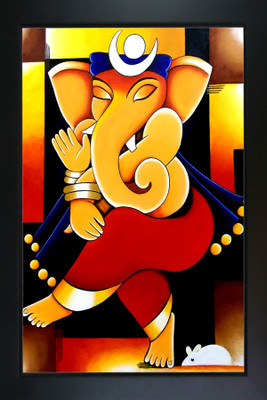 RV SALES lord Ganesh ganpati ji photo frame for puja room & wall hanging WxH: 10x14 Religious Frame