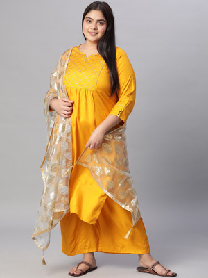 Jaipur Kurti Self Design Kurta, Trouser/Pant & Dupatta Set