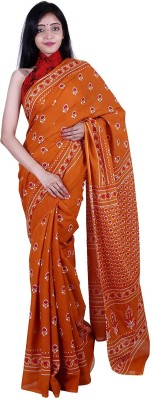 Hazuri Printed Bollywood Pure Cotton Saree(Multicolor)