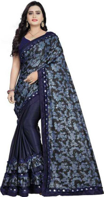 Javeri Printed Bollywood Lycra Blend Saree(Blue)