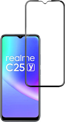 HUPSHY Edge To Edge Tempered Glass for realme C25y(Pack of 1)
