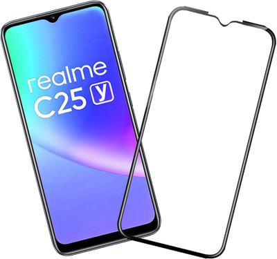 HUPSHY Edge To Edge Tempered Glass for realme C25y(Pack of 1)