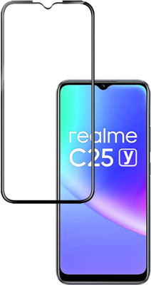 HUPSHY Edge To Edge Tempered Glass for realme C25y(Pack of 1)