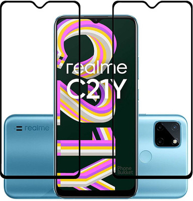 FIVE-O Edge To Edge Tempered Glass for REALME C21Y(Pack of 2)