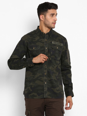 ROYAL ENFIELD Men Printed Casual Green Shirt