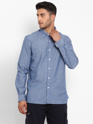 ROYAL ENFIELD Men Solid Casual Blue Shirt