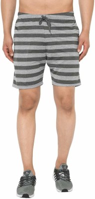 Jonney Striped Men Grey Regular Shorts