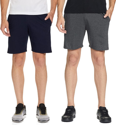 Jonney Solid Men Grey, Black Regular Shorts