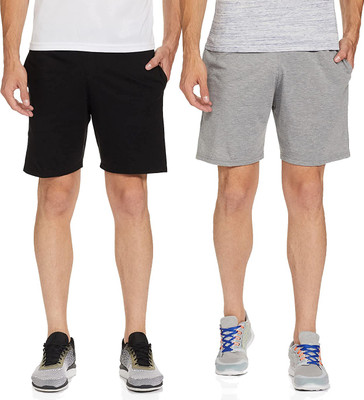Jonney Solid Men Black, Grey Regular Shorts
