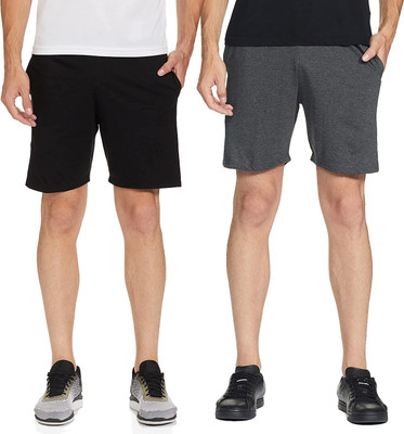 Jonney Solid Men Black, Grey Regular Shorts