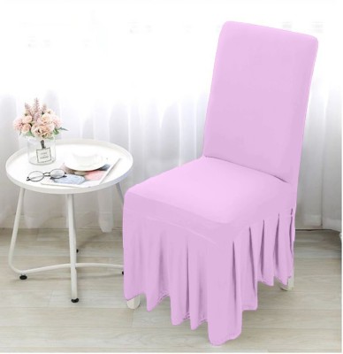 Gonsgadapp Polyester Plain Chair Cover(Purple Pack of 6)