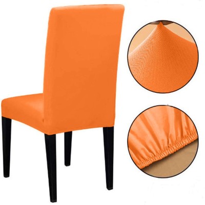 Gonsgadapp Polyester Plain Chair Cover(Orange Pack of 6)