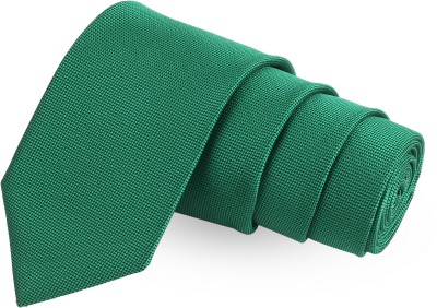 PELUCHE Charming Green Colored Microfiber Neck Solid Men Tie