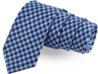 PELUCHE The Checkersome Blue Colored Microfiber Neck Checkered Men Tie