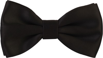 PELUCHE Essentials Black Coloured Premium Cotton Bowtie Solid Men Tie