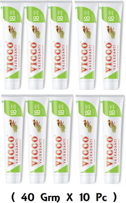 VICCO Vajradanti Tooth Paste Saunf Flavour - 400g (40 grm x 10 Pc) Toothpaste(400 g, Pack of 10)