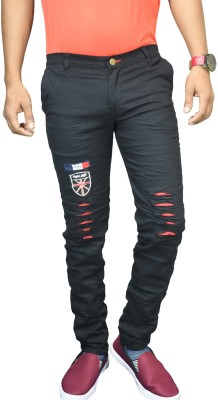 IndiForce Slim Fit Men Black Trousers