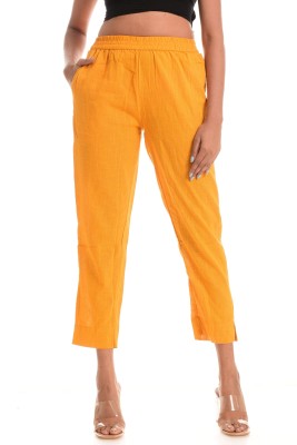 Trishla India Regular Fit Women Yellow Trousers