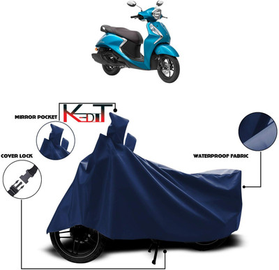 KEDIT Waterproof Two Wheeler Cover for Yamaha(Fascino, Blue)