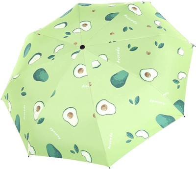 HOUSE OF QUIRK Ultra Light and Small Mini Umbrella with Carrying Pouch - Avacodo Umbrella(Green)