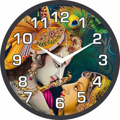 DWC Analog 28 cm X 28 cm Wall Clock(Black, With Glass, Standard)