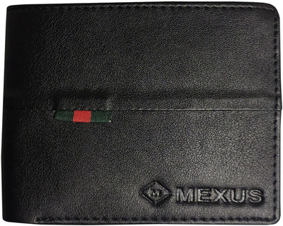 MEXUS Men Black Artificial Leather Wallet(3 Card Slots)