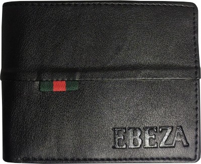 EBEZA Men Black Artificial Leather Wallet(3 Card Slots)