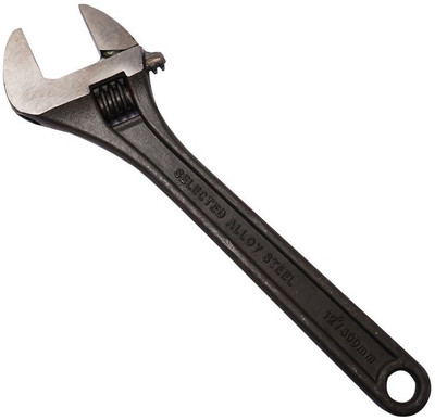 EASTMAN E-2051_12/300MM ADJUSTABLE WRENCH 12 INCH BLACK Single Sided Open End Wrench(Pack of 1)