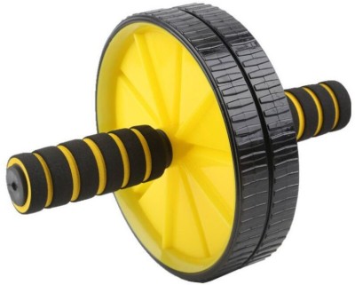 aurapuro Double Wheel Ab Roller Gym For Exercise Fitness Equipment Workout Ab Exerciser(Black, Yellow)