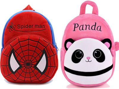 Bluemoon BM-Latch_combo of 2 red spiderman, pink panda_1421 12 L Backpack(Multicolor)