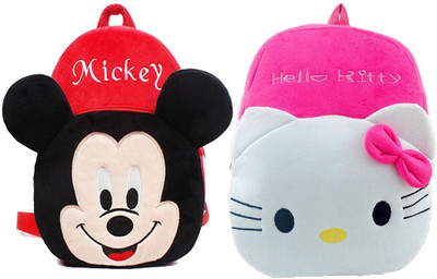 7Eleven Enterprise AVK_Combo micky red hellow kity pink_199 10 L Backpack(Multicolor)