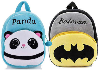 Bluemoon BM-Latch_combo of 2 blue panda , grey batman_1253 12 L Backpack(Multicolor)
