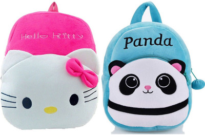 7Eleven Enterprise BM-Latch_combo of 2 pink hello kitty, blue panda_1359 12 L Backpack(Multicolor)