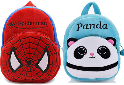 A Little Swag BM-Latch_combo of 2 red spiderman, blue panda_1236 12 L Backpack(Multicolor)