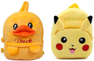 Zoi Duck & Pikachu Soft Toy School Bags for Kids Plush Bag Plush Bag(Multicolor, 4 L)