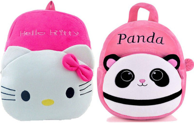 A Little Swag AVK_combo of 2 pink hello kitty, pink panda_1232 10 L Backpack(Multicolor)