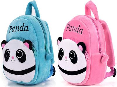 7Eleven Enterprise AVK_combo of 2 blue panda, pink panda_1541 10 L Backpack(Multicolor)