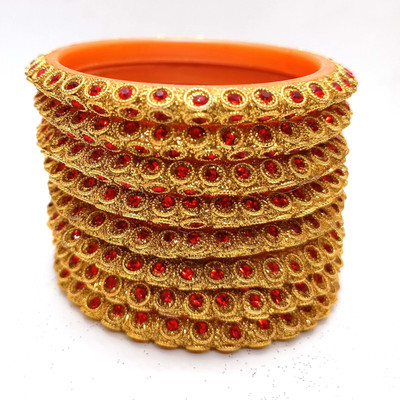 Soniaa Creation Alloy Gold-plated Bangle Set(Pack of 8)