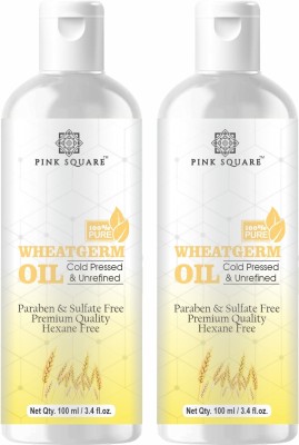 Pink Square Premium Wheatgerm Herbal Hair Oil ( Non-Sticky) - For Strong and Shiny Hair Combo Pack of 2 Bottle of 100ml (200ml) Hair Oil(200 ml)